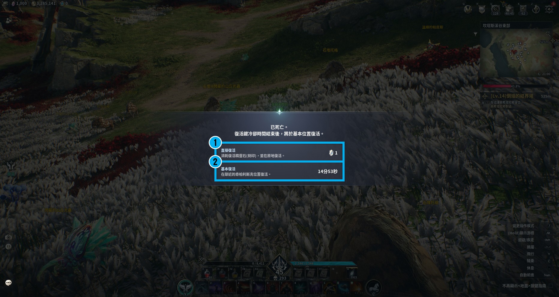 Taiwan resurrection choices with the required item and basic return countdown
