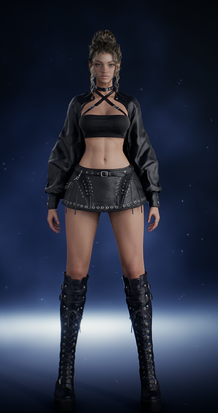 The female Leather Crop Fit shown in NCSOFT’s Twitch reward preview