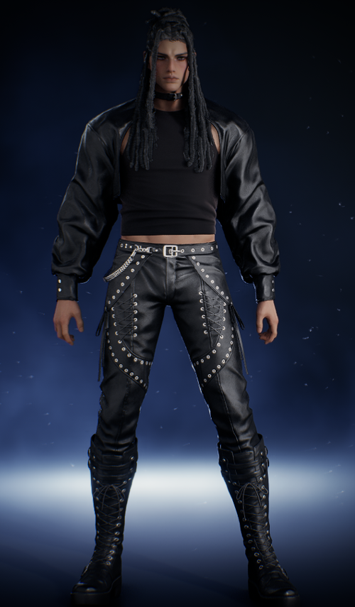 The male Leather Crop Fit shown in the same publisher reward preview